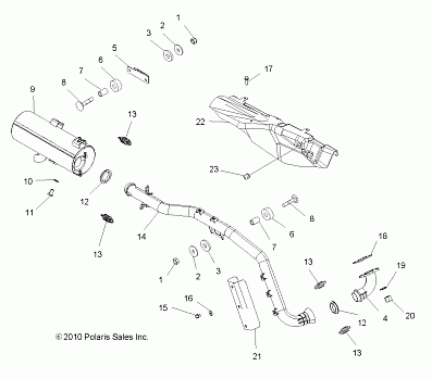 ENGINE, EXHAUST - A11MB46FZ (49ATVEXHAUST11SP500)