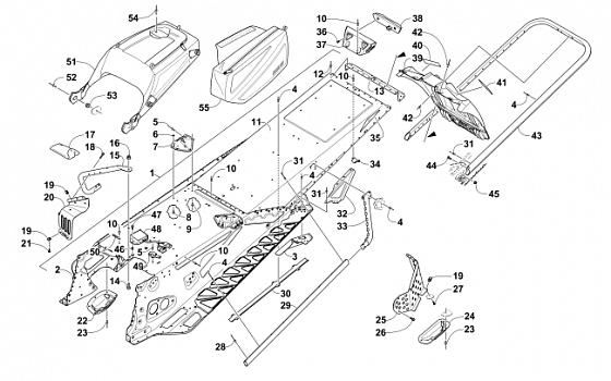 TUNNEL, REAR BUMPER, AND SNOWFLAP ASSEMBLY