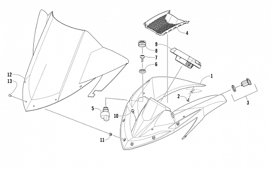 WINDSHIELD AND INSTRUMENTS ASSEMBLIES