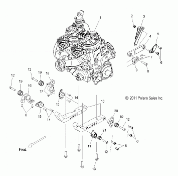 ENGINE, MOUNTING - S12CG6GSA/GSL/GEL (49SNOWENGINEMOUNT12600RMK)