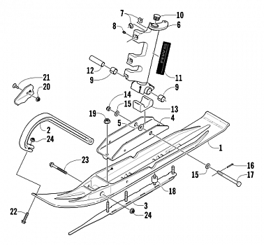 SKI AND SPINDLE ASSEMBLY