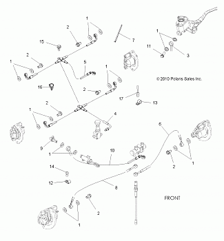 BRAKES, BRAKE LINES - A14GH9EFW (49ATVBRAKELINE11SPX2550I)