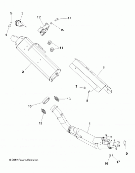 ENGINE, EXHAUST - A14GH8EFI (49ATVEXHAUST13850SCRAM)