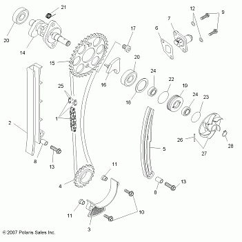 ENGINE, TIMING SYSTEM - A10GJ45AA (49ATVCAMCHAIN08OUT525S)