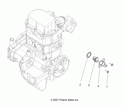 ENGINE, COOLING SYSTEM THERMOSTAT - A13CF76FF (49ATVMANIFOLD08SP800EFI)