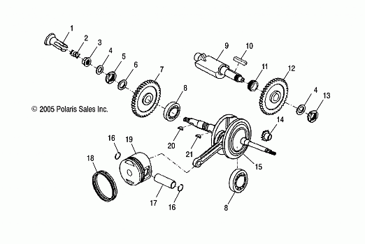 CRANKSHAFT and PISTON - A06SB20AA/AB (4999202799920279A04)