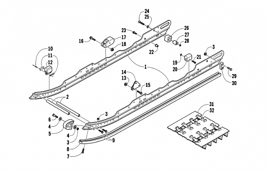 SLIDE RAIL AND TRACK ASSEMBLY