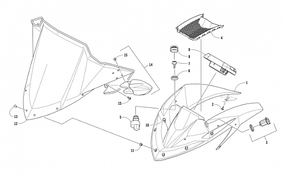 WINDSHIELD AND INSTRUMENTS ASSEMBLIES