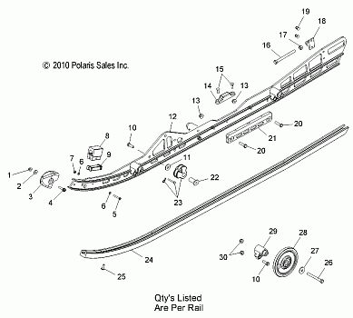 SUSPENSION, RAIL MOUNTING - S15CL6/CW6 ALL OPTIONS (49SNOWSUSPRAIL13SBASLT)