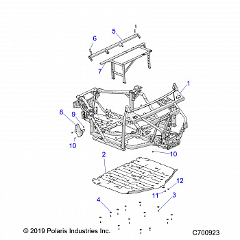 CHASSIS, MAIN FRAME AND SKID PLATES - R20RRED4J1 (C700923)
