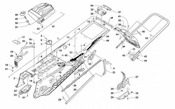 TUNNEL, REAR BUMPER, AND SNOWFLAP ASSEMBLY