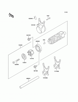 Gear Change Drum/Shift Fork(s)