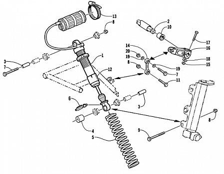 SHOCK ABSORBER AND SWAY BAR ASSEMBLY