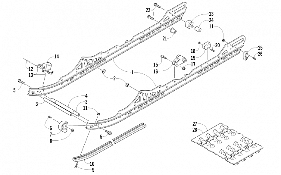 SLIDE RAIL AND TRACK ASSEMBLY