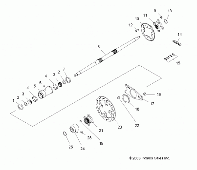 DRIVE TRAIN, REAR AXLE and HOUSING - A10GJ45AA (49ATVAXLE09OUT450)