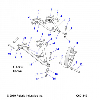 SUSPENSION, CONTROL ARMS and SPINDLE - S21CEF5BSL (601145)