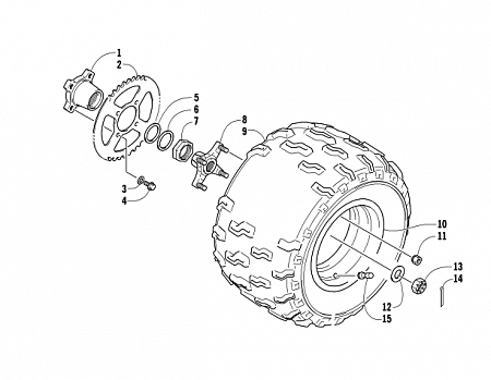 LEFT REAR WHEEL ASSEMBLY