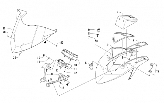 WINDSHIELD AND INSTRUMENTS ASSEMBLIES