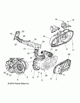 BODY, CLUTCH COVER and DUCTING - R15RTAD1FA (49RGRCLUTCHCVR151KDSL)