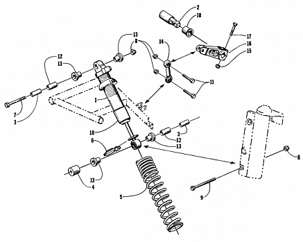 SHOCK ABSORBER AND SWAY BAR ASSEMBLY