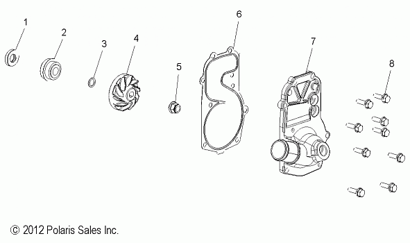 ENGINE, WATER PUMP - S15CL6/CW6 ALL OPTIONS (49SNOWWATERPUMP13RMK)