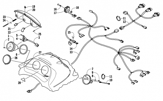 HEADLIGHT, INSTRUMENTS, AND WIRING ASSEMBLIES