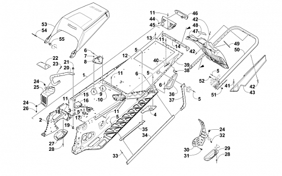 TUNNEL, REAR BUMPER, AND SNOWFLAP ASSEMBLY