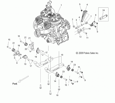 ENGINE, MOUNTING - S10BF6KSL/KSA/KEA (49SNOWENGINEMOUNT10PR)