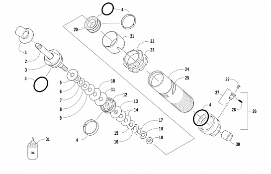 REAR SUSPENSION FRONT ARM SHOCK ABSORBER