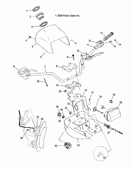 HANDLEBAR and HEADLIGHT POD - A05CL50AA (4995019501D01)