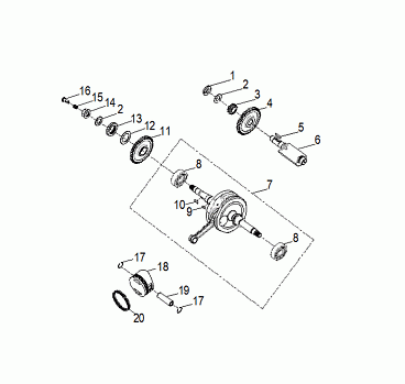 ENGINE, CRANKSHAFT and PISTON - A19YAP20A4/N4 (A00035)