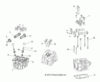 ENGINE, CYLINDER HEAD, CAMS and VALVES - R19RNA57B1/B9/EBX (49RGRCYLINDERHD14570)