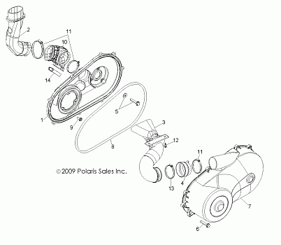 DRIVE TRAIN, CLUTCH COVER and DUCTING - R10XH76AA (49RGRCLUTCHCVR10RZRS4)