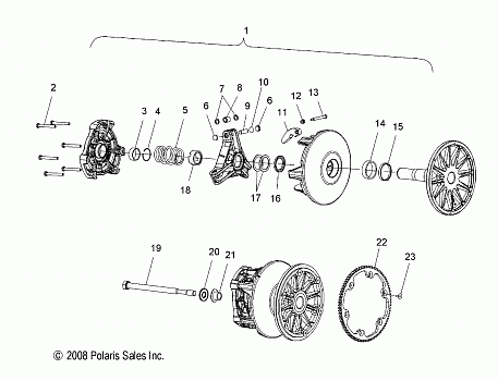 DRIVE TRAIN, CLUTCH, PRIMARY - S16CM8 ALL OPTIONS (49SNOWDRIVECLUTCH09600TRG)