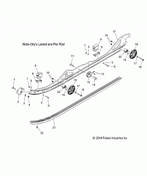 SUSPENSION, RAIL MOUNTING - S18CFF5BSL/BEL (49SNOWSUSPRAIL15VOY155)