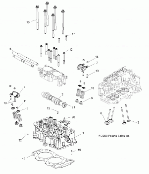 ENGINE, CYLINDER HEAD, CAM and VALVES - A11DX85AF/AG/AZ (49ATVCYLINDER09SPXP850)