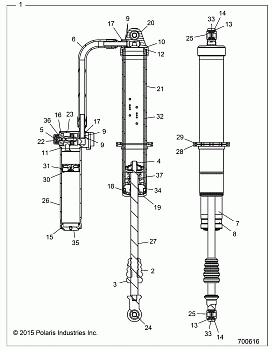 SUSPENSION, REAR SHOCK - Z16VDE92NH/NW (700616)