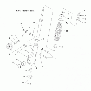 SUSPENSION, FRONT STRUT - A13MH50TD (49ATVSTRUT13SP500)