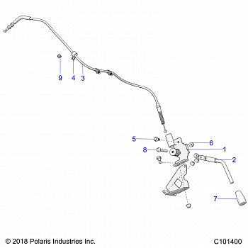 BRAKES, PARKING BRAKE HANDLE - A18HZA15B4 (C101400)