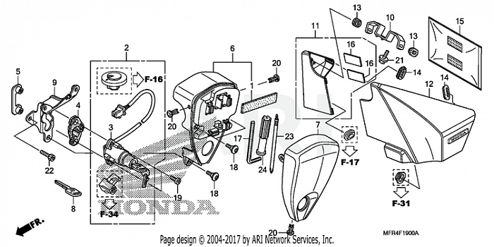 SIDE COVER + TOOLS + COMBINATION SWITCH