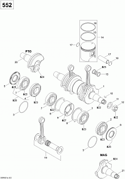 Crankshaft And Pistons 550F