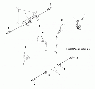 ELECTRICAL, TURN SIGNALS, HORN, MIRRORS and LICENSE PLATE HOLDER - A10NG50FA (49ATVTURNSIG10TBI)