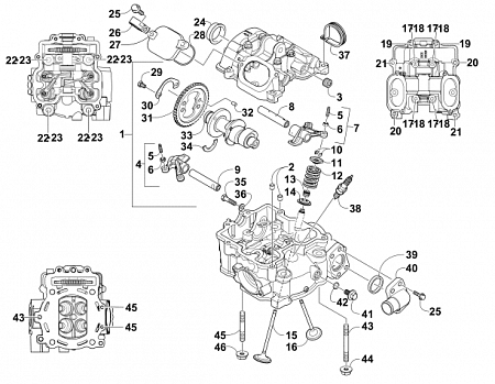 CYLINDER HEAD AND CAMSHAFT/VALVE ASSEMBLY