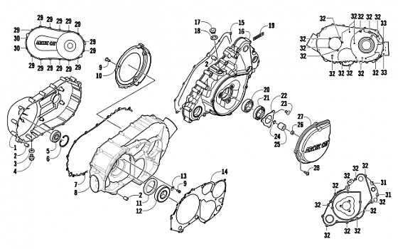 CLUTCH/V-BELT/MAGNETO COVER ASSEMBLY