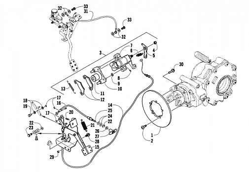 REAR AND PARKING BRAKE ASSEMBLY
