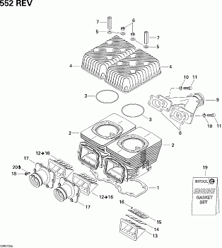 Cylinder, Exhaust Manifold And Reed Valve 1