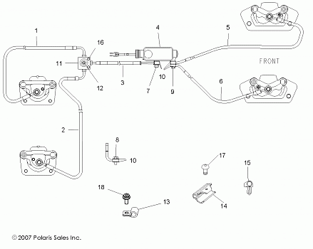 BRAKE LINES/MASTER CYLINDER - R08VH76AD/AG (49RGRBRAKELINES08VISTA)