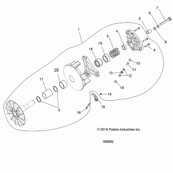 DRIVE TRAIN, PRIMARY CLUTCH - A18DAA57F5 (100682)