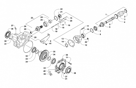 FRONT DRIVE GEARCASE ASSEMBLY