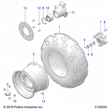 WHEELS, REAR TIRE and BRAKE DISC - A19SDS57C5 (C101937)